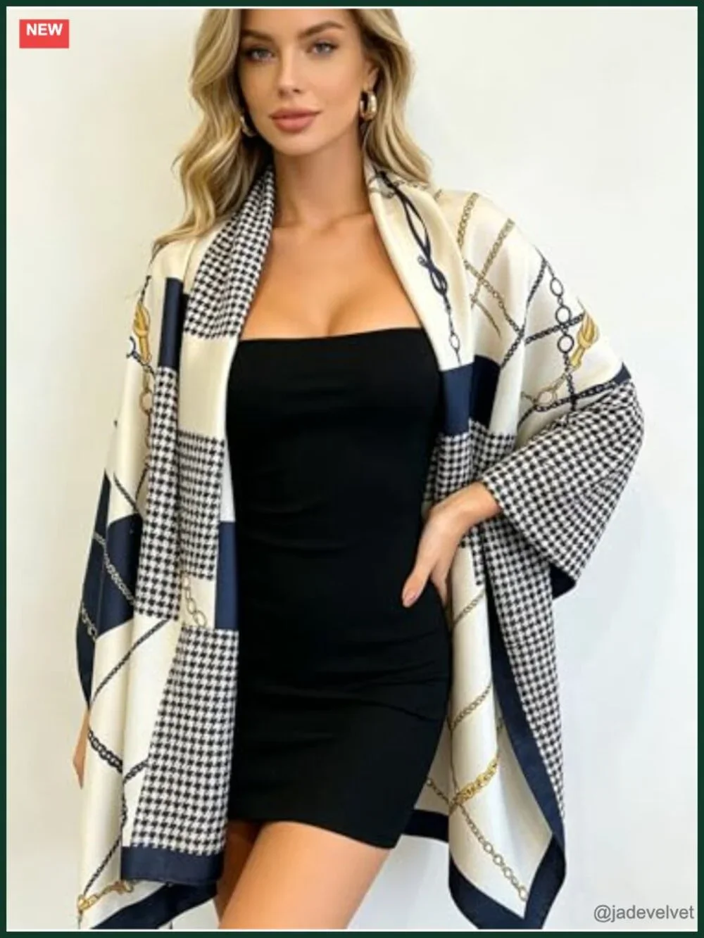 Luxury Silk Scarf - Lightweight Fashion Shawl Wrap Satin